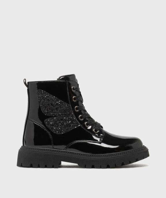 Boots rangers vernies à détails pailletés fille vue1 - LOVELY WINGS - GEMO