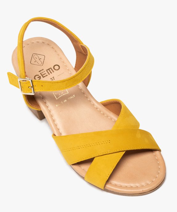 Sandales femme à talon carré coupe spéciale pied large vue5 - GEMO(URBAIN) - GEMO