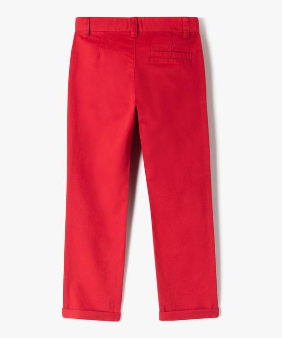 Pantalon chino en coton garçon vue3 - GEMO 4G GARCON - GEMO