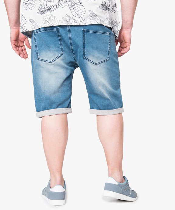Bermuda en denim à ourlets vue3 - GEMO (G TAILLE) - GEMO