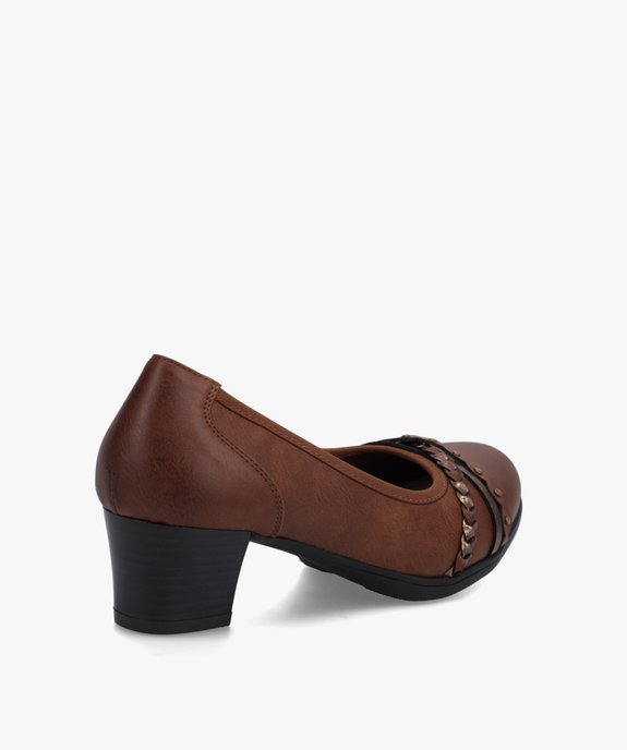 Escarpins femme à talon carré et brides fantaisie vue4 - GEMO(URBAIN) - GEMO