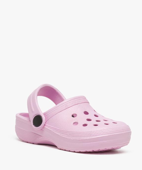 Sabots fille unis perforés avec bride vue2 - GEMO (ENFANT) - GEMO