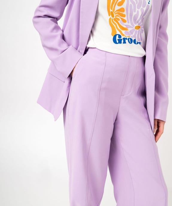 Pantalon large avec surpiqûre sur l’avant femme vue3 - GEMO(FEMME PAP) - GEMO