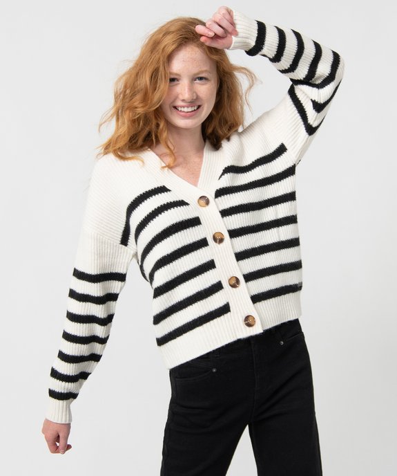 Gilet femme à rayures - LuluCastagnette vue3 - LULUCASTAGNETTE - GEMO