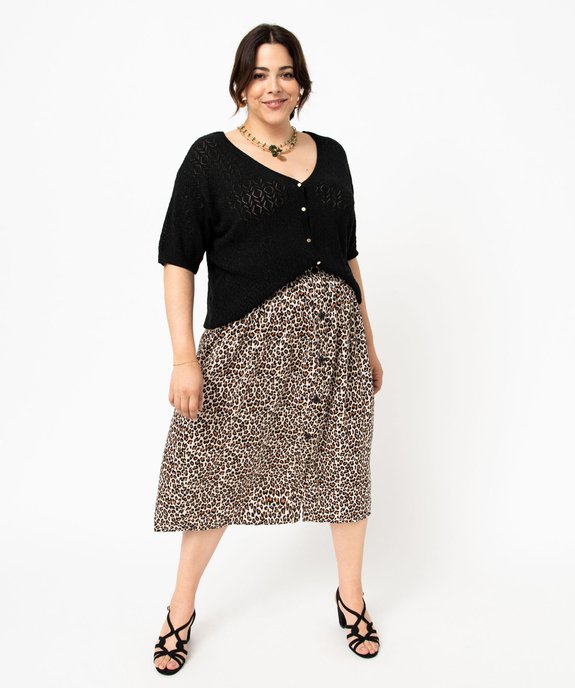 Jupe longue à motif léopard femme grande taille vue5 - GEMO (G TAILLE) - GEMO