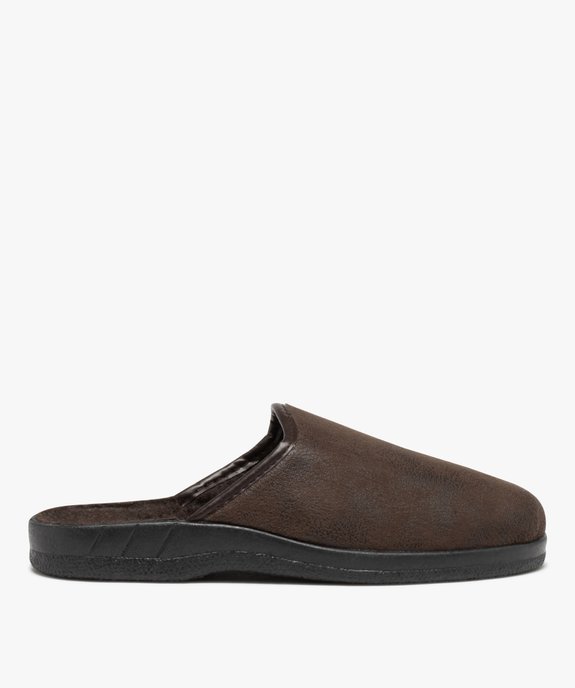 Chaussons homme mules confort avec dessus uni aspect vieilli vue1 - GEMO(HOMWR HOM) - GEMO