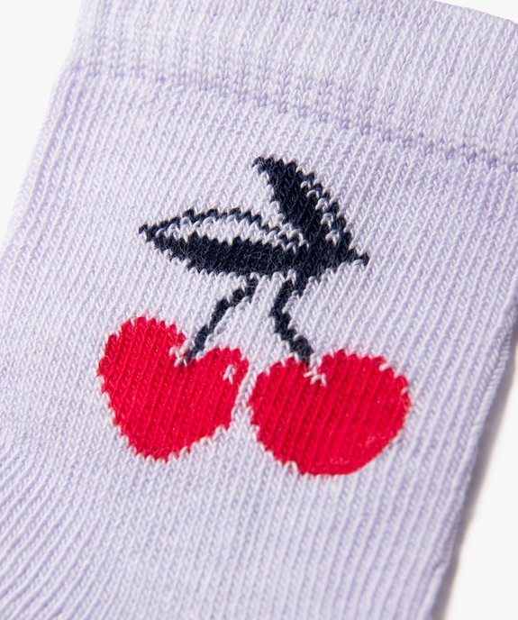 Chaussettes tige haute à motifs fruits bébé fille (lot de 5) vue3 - GEMO 4G BEBE - GEMO