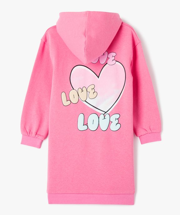 Robe sweat molletonnée à capuche fille  vue4 - GEMO 4G FILLE - GEMO