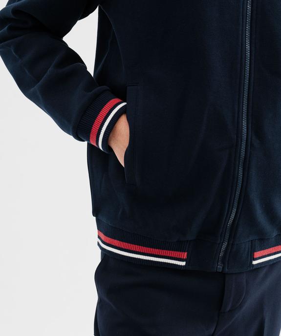Sweat zippé en maille piquée homme vue2 - GEMO (HOMME) - GEMO