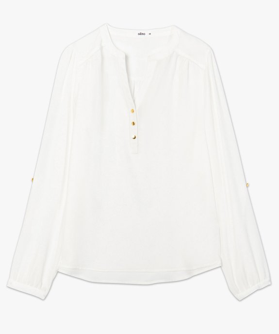 Blouse femme en voile avec manches retroussables vue4 - GEMO(FEMME PAP) - GEMO