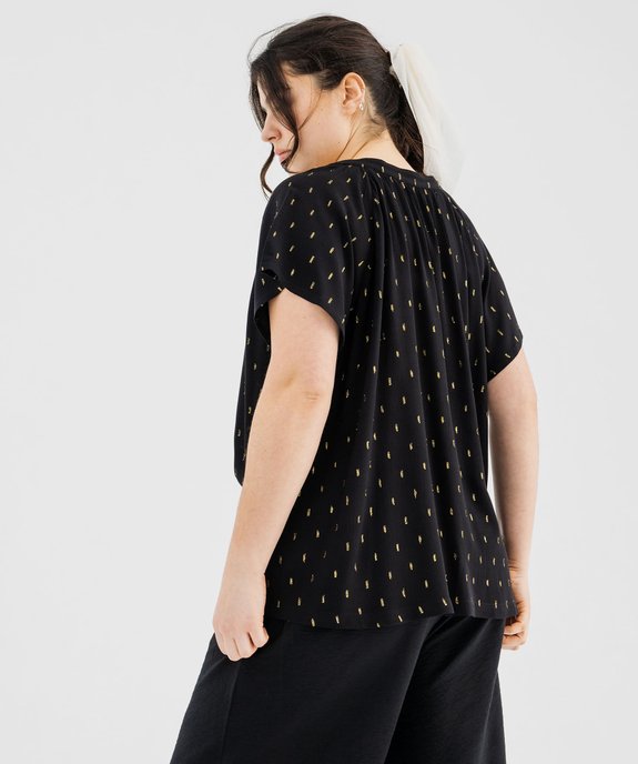 Blouse à manches courtes à motifs pailletés femme grande taille vue3 - GEMO (G TAILLE) - GEMO
