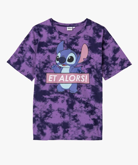 Tee-shirt femme à manches courtes avec motif Stitch - Disney vue4 - DISNEY - GEMO