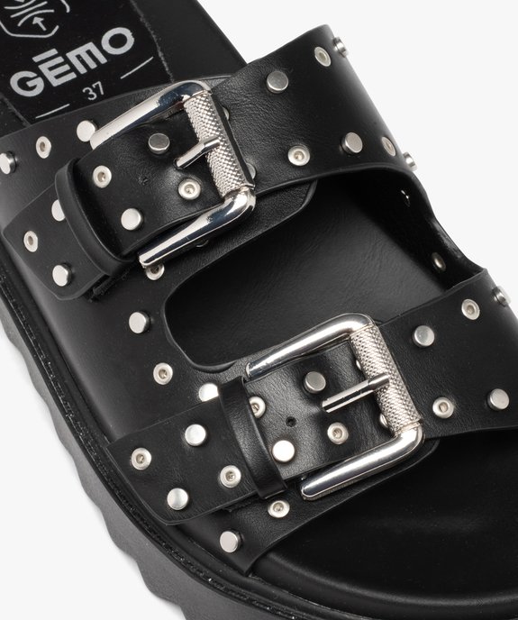 Mules femme à larges brides à boucle et clous métalliques vue6 - GEMO (CASUAL) - GEMO