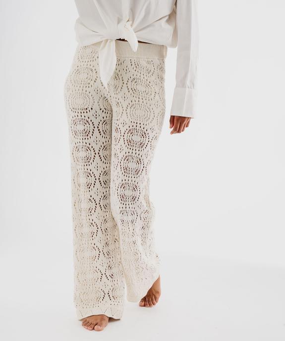 Pantalon en maille ajourée façon crochet femme vue2 - GEMO 4G FEMME - GEMO