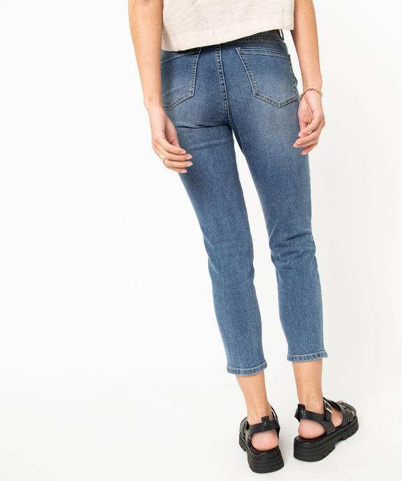 Jean slim longueur 7/8ème avec ceinture femme vue3 - GEMO 4G FEMME - GEMO