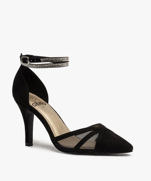 Escarpins femme à talon à bride strass et dessus transparent vue2 - GEMO(URBAIN) - GEMO