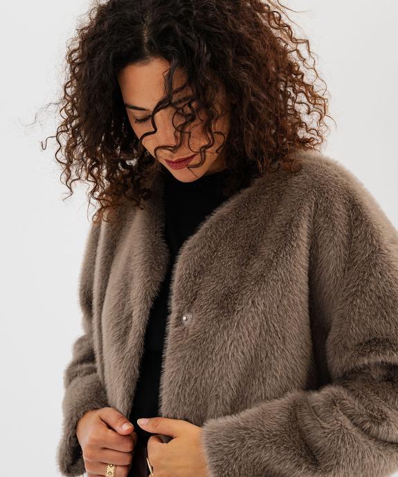 Manteau court en fourrure imitation femme vue4 - GEMO 4G FEMME - GEMO