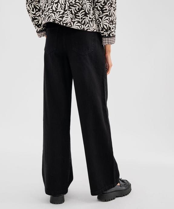 Jean wide leg à taille élastiquée et liens à nouer femme vue3 - GEMO(FEMME PAP) - GEMO