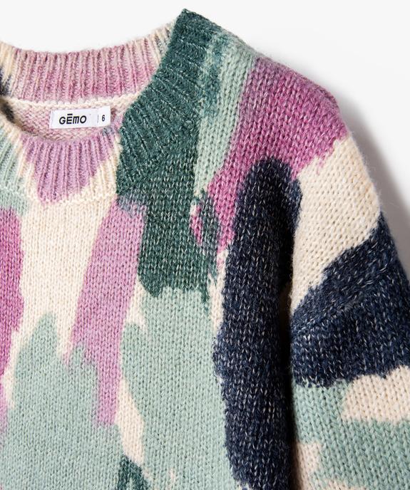 Pull fille en grosse maille imprimée vue3 - GEMO (ENFANT) - GEMO