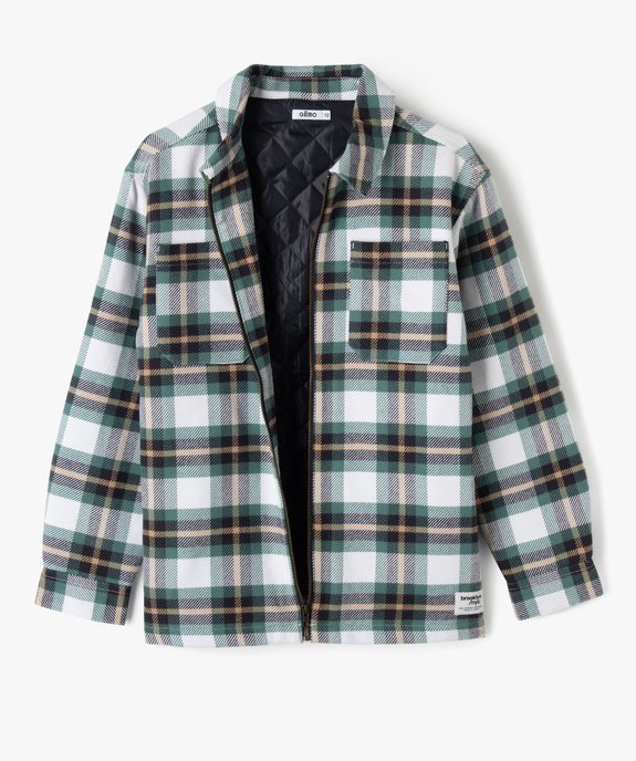 Sur-chemise à carreaux fermeture zippée garçon vue2 - GEMO (JUNIOR) - GEMO
