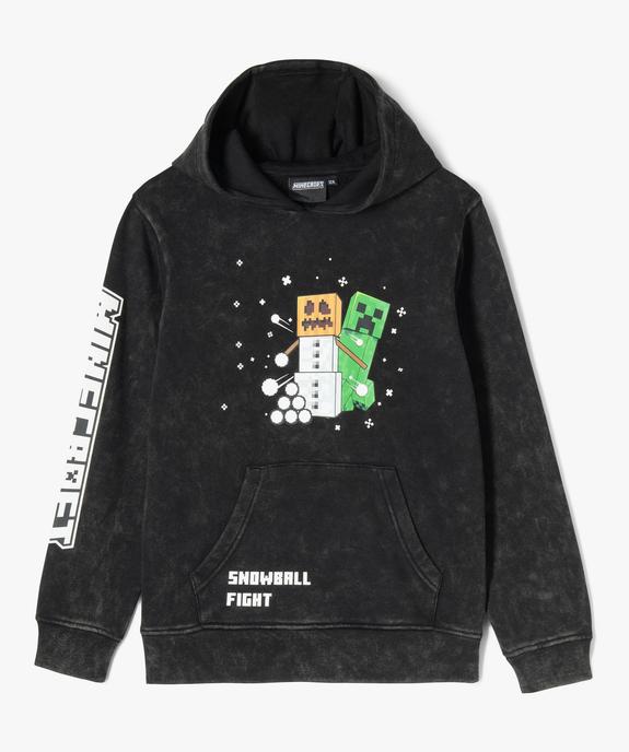 Sweat à capuche avec motifs et inscription garçon - Minecraft vue2 - MINECRAFT - GEMO