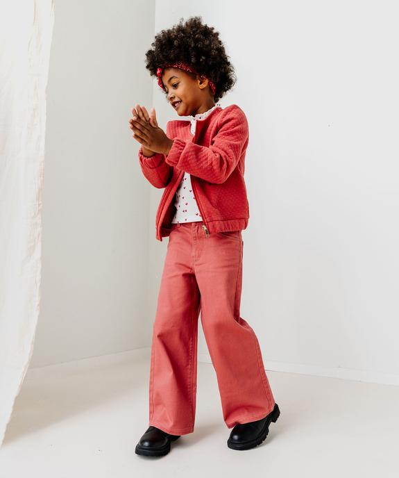 Sweat zippé en maille fantaisie fille vue3 - GEMO (ENFANT) - GEMO
