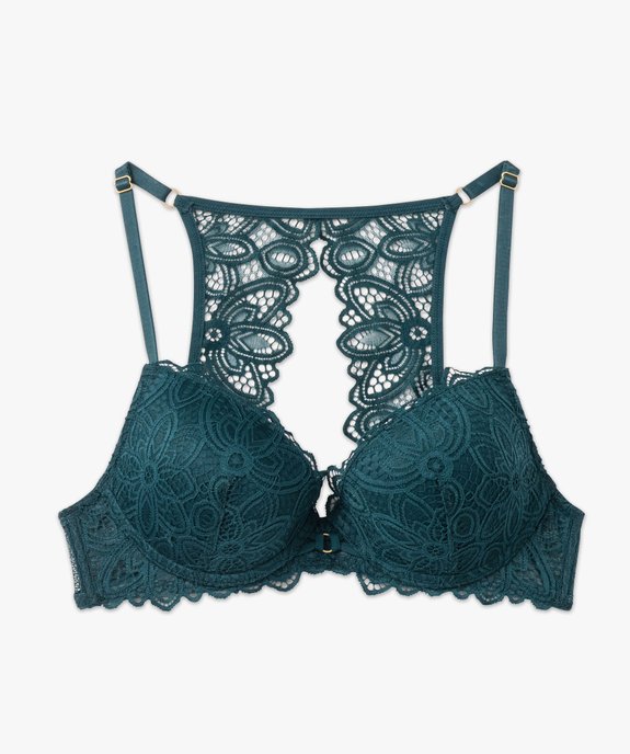 Soutien-gorge push-up en dentelle avec dos fantaisie vue4 - GEMO(HOMWR FEM) - GEMO