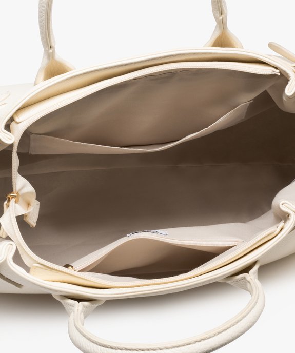 Sac à main grand format en matière grainée souple femme vue3 - GEMO (ACCESS) - GEMO