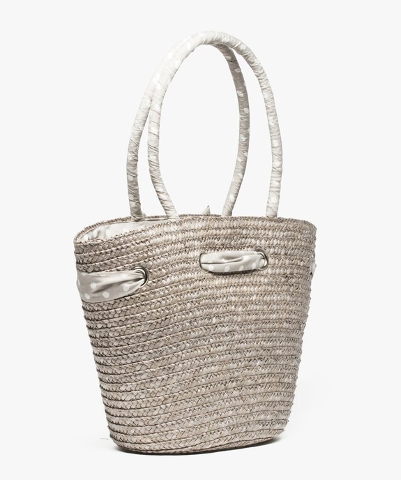 Sac cabas en paille avec motifs à pois vue2 - GEMO (ACCESS) - GEMO