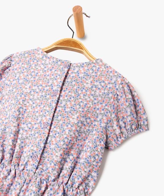 Combinaison fleurie à manches courtes bébé fille vue2 - GEMO(BEBE DEBT) - GEMO