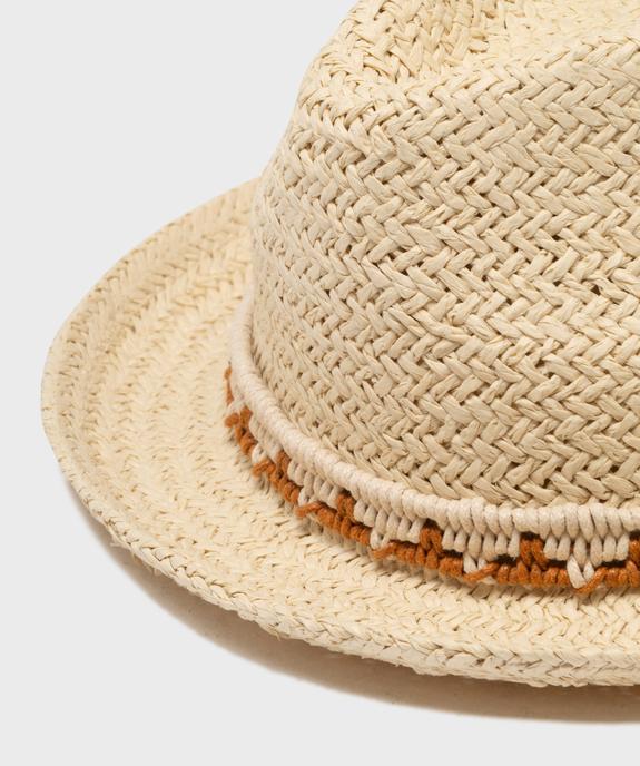 Chapeau de paille avec cordon tressé femme vue2 - GEMO (ACCESS) - GEMO