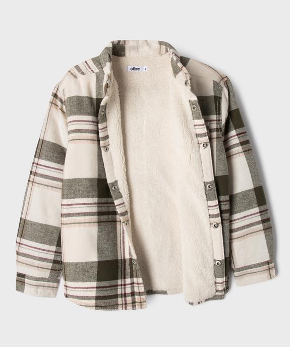 Sur-chemise à carreaux doublure sherpa garçon vue4 - GEMO (ENFANT) - GEMO