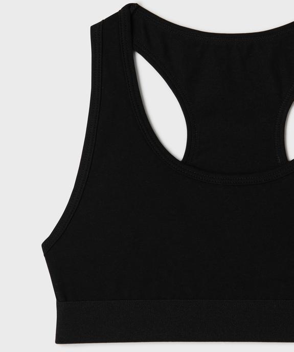 Brassière dos nageur en coton stretch doux et doublé fille vue2 - GEMO 4G FILLE - GEMO