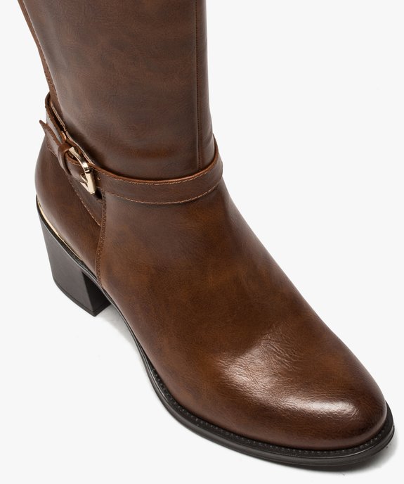 Bottes femme à talon dessus uni et détails métallisés vue5 - GEMO(URBAIN) - GEMO