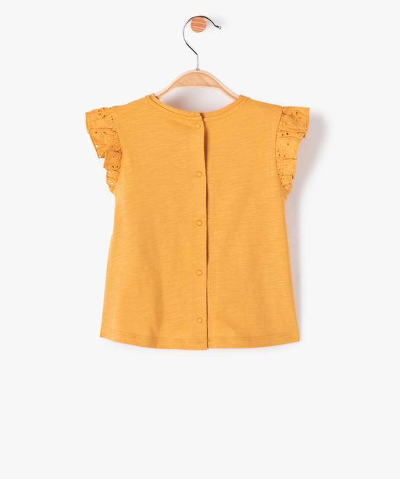 Tee-shirt bébé fille sans manches avec dentelle et liseré pailleté vue3 - GEMO 4G BEBE - GEMO