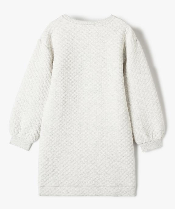 Robe sweat fille en maille texturée - LuluCastagnette vue4 - LULUCASTAGNETTE - GEMO