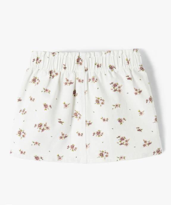 Jupe en jean bébé fille avec taille élastique vue3 - GEMO 4G BEBE - GEMO