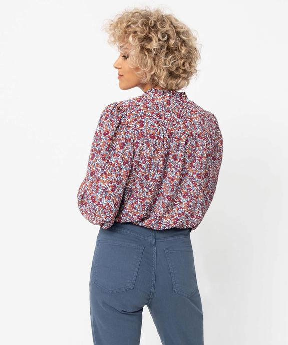 Chemise femme à motifs fleuris et col froncé vue3 - GEMO(FEMME PAP) - GEMO