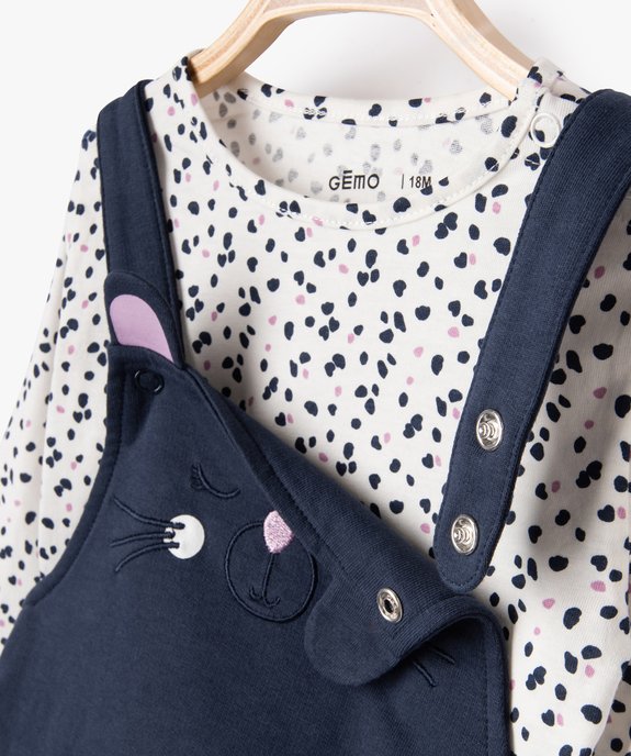 Ensemble 2 pièces robe + tee-shirt manches longues bébé fille vue3 - GEMO(BEBE DEBT) - GEMO