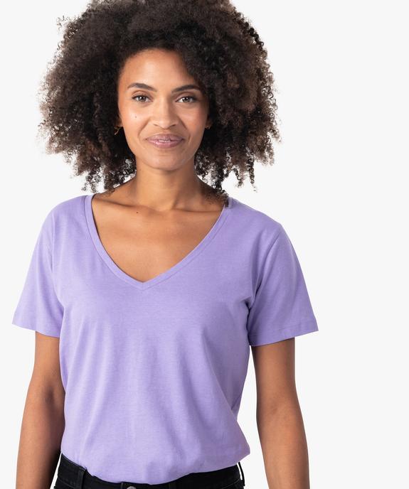 Tee-shirt femme avec large col V vue2 - GEMO(FEMME PAP) - GEMO