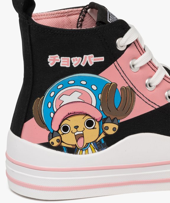 Baskets femme en toile montantes à semelle épaisse avec liseré coloré - One Piece vue7 - ONE PIECE - GEMO