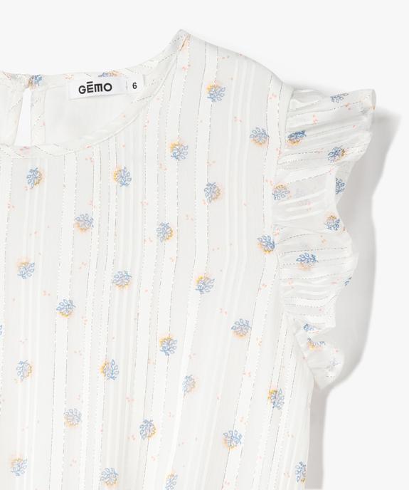 Blouse fille à motifs fleuris et rayures scintillantes vue2 - GEMO (ENFANT) - GEMO