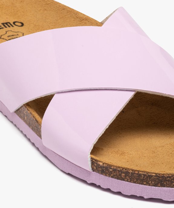 Mules femme à talon plat et larges brides croisées vue6 - GEMO 4G FEMME - GEMO