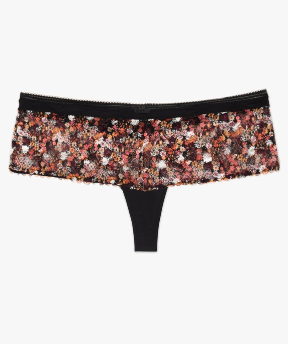 Tanga en dentelle et microfibre vue4 - GEMO(HOMWR FEM) - GEMO