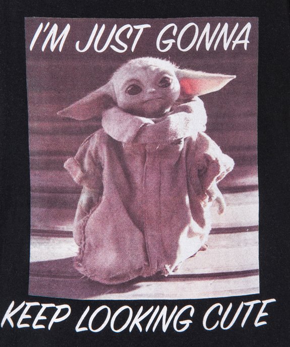 Tee-shirt fille avec motif Yoda – Star Wars vue2 - THE MANDALORIAN - GEMO