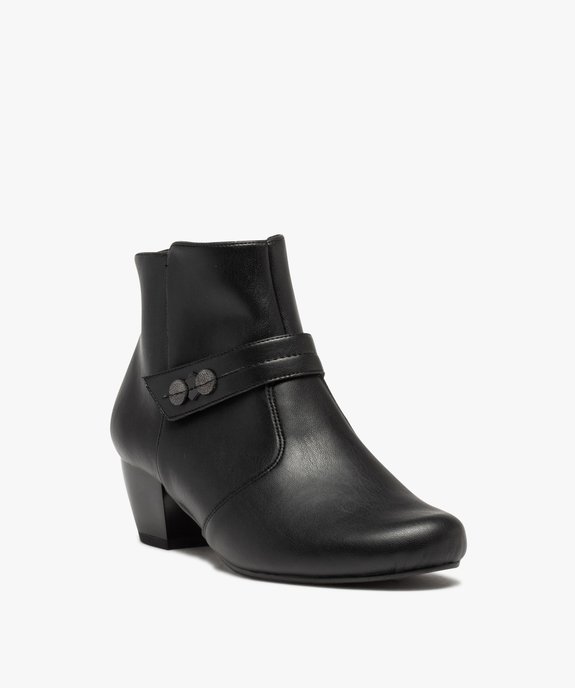 Boots femme confort unies à talon et bride décorative vue2 - GEMO (CONFORT) - GEMO