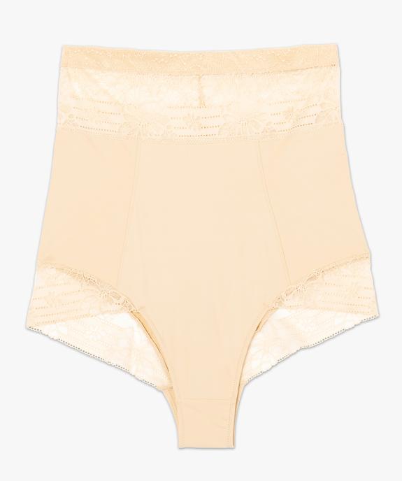 Culotte femme gainante taille très haute en microfibre et dentelle vue4 - GEMO(HOMWR FEM) - GEMO
