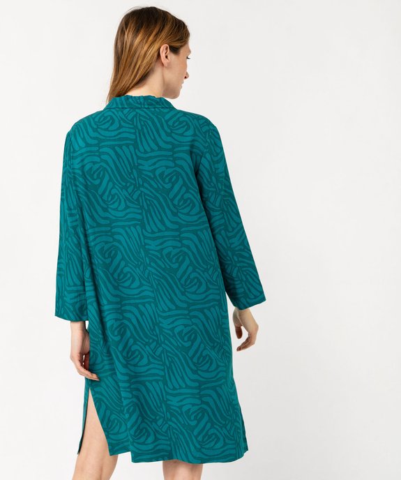 Chemise de nuit femme imprimée forme liquette à manches 3/4 vue3 - GEMO 4G FEMME - GEMO