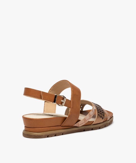 Sandales femme à brides fantaisie ajourées vue4 - GEMO (CASUAL) - GEMO