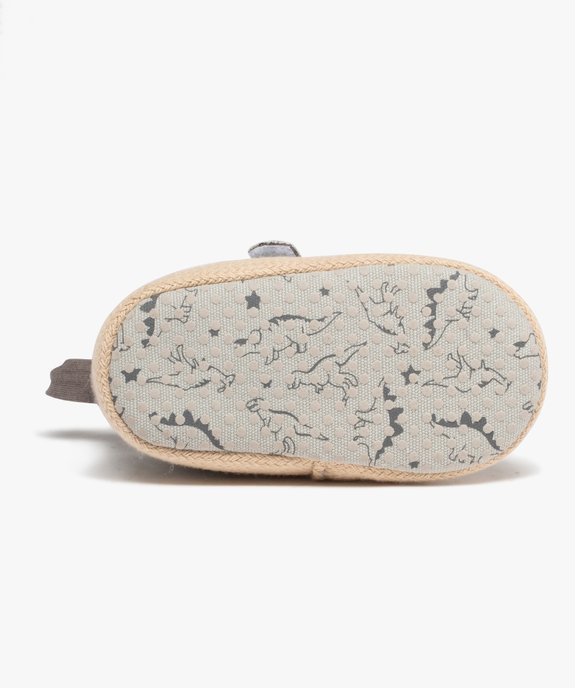 Chaussons de naissance bébé garçon en toile dinosaures vue6 - GEMO 4G BEBE - GEMO